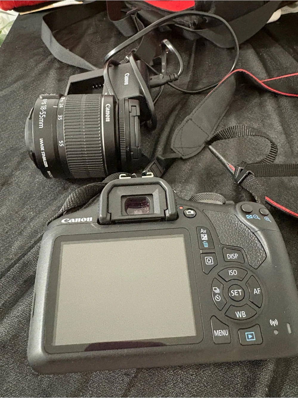 Canon Black DSLR Body with Detachable 18-55mm Lens